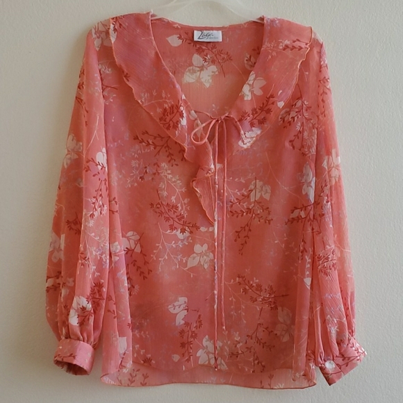 Zaga Collection Blouse w Long Sleeve Sz 4 - Picture 1 of 4
